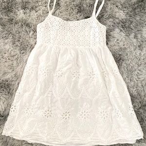 Pretty Forever21 Babydoll White Eyelet Boho Dress